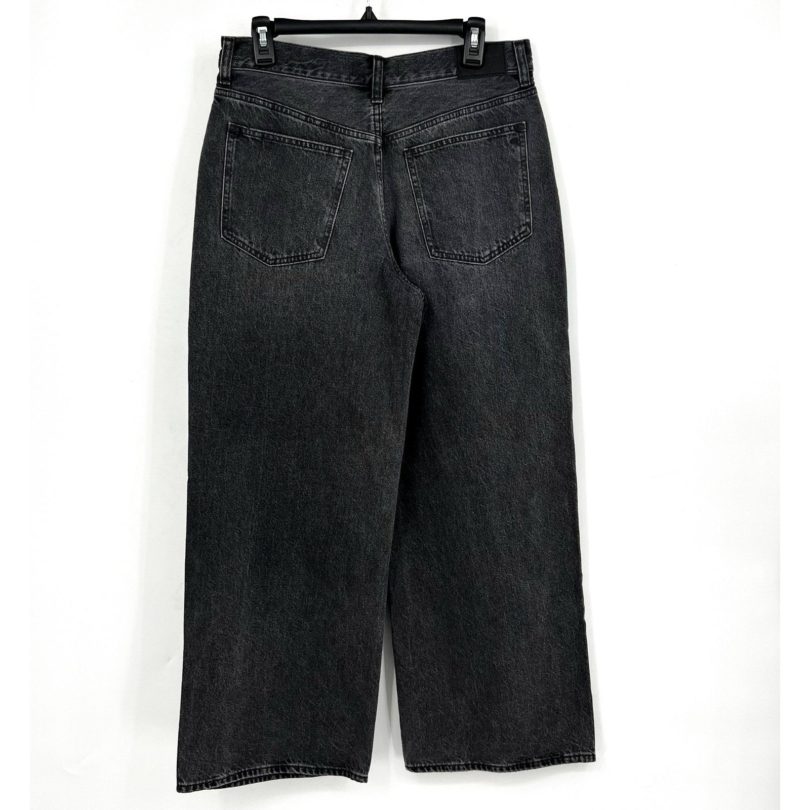MADEWELL Women's Superwide-Leg Jeans Size 29 US 8 Black Kingswood Wash NR481 NWT