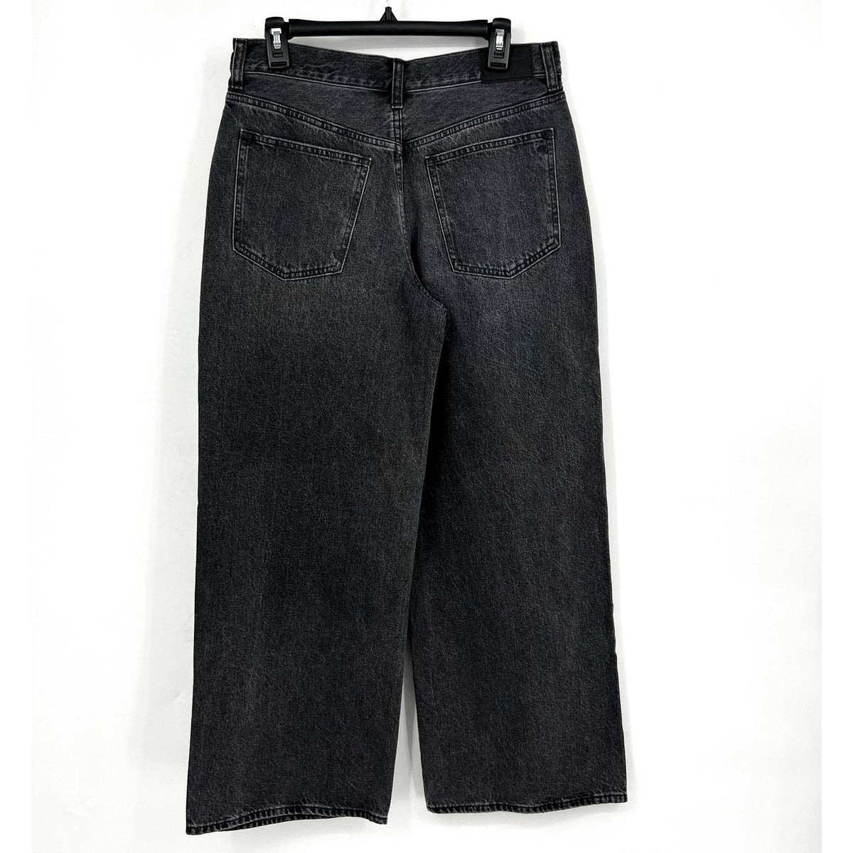 MADEWELL Women's Superwide-Leg Jeans Size 29 US 8 Black Kingswood Wash NR481 NWT