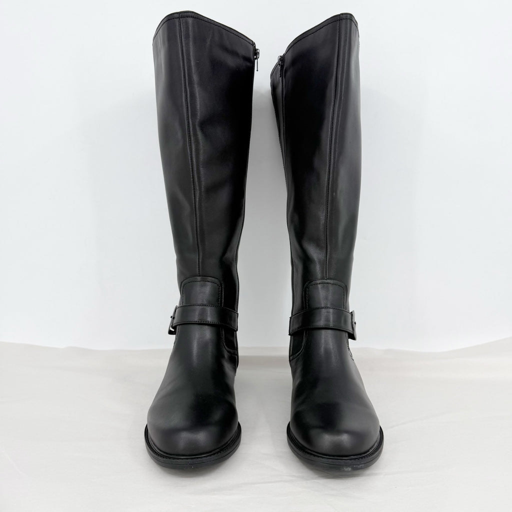 David Tate Womens Branson Knee High Boots US 12 M Black Leather NWOB