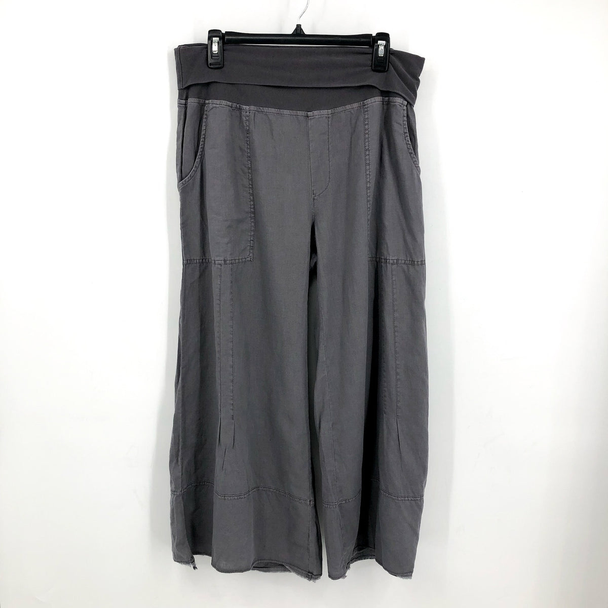 XCVI Womens Garni Crop Casual Pants Large Gray Nebulous Pigment Wide Leg NWT