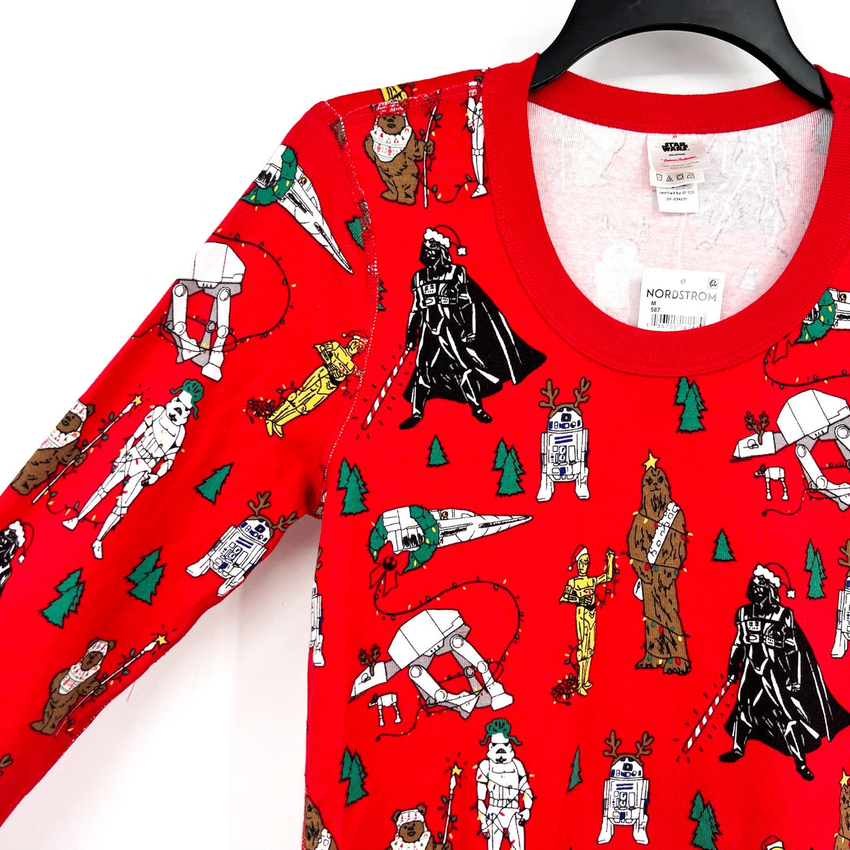 HANNA ANDERSON Womens Star Wars Christmas Pajama Top Medium Festive Red NWT