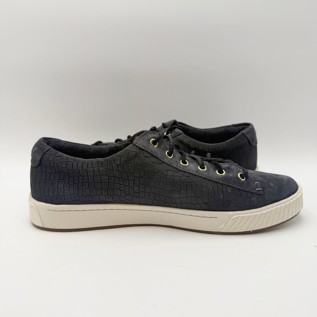 SPERRY Womens Anchor Plushwave Sneakers Size 11 Black Croc Embossed Suede NWOB