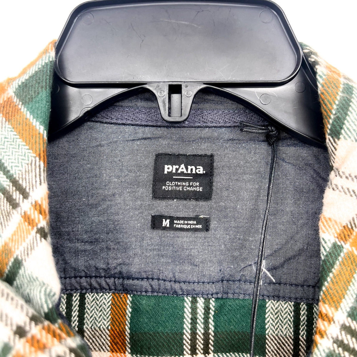PRANA Women's Golden Canyon Flannel Shirt Medium Soft Pine Green Plaid NWT