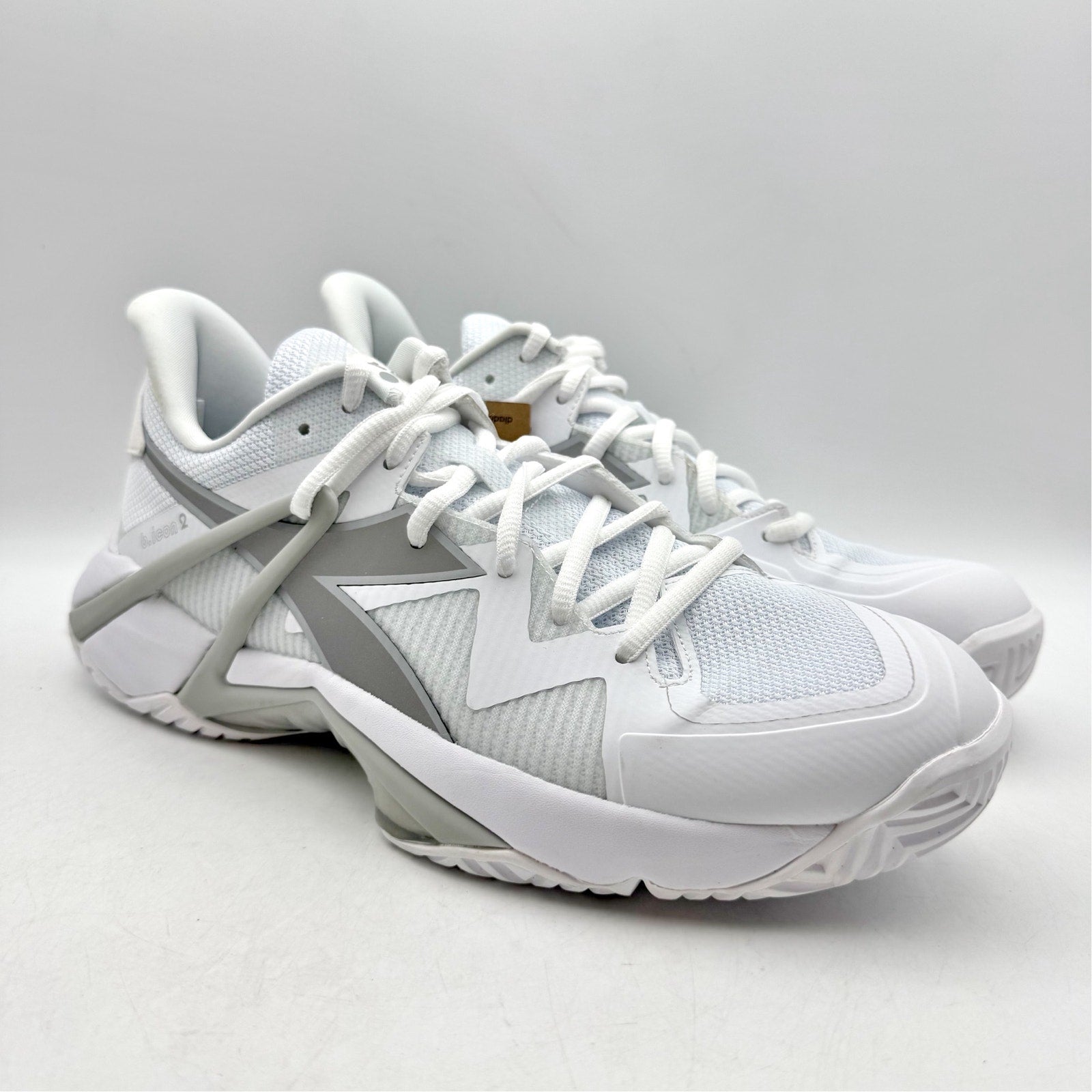Diadora Womens B.ICON 2 Tennis Sneakers US 10 EU 41 White Silver Athletic NWOB