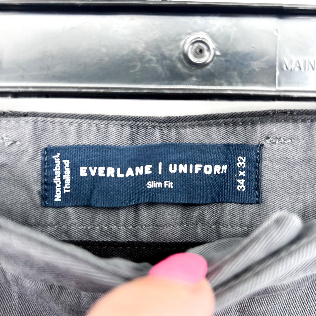EVERLANE Men's The Performance Chino 34x32 Slate Blue Uniform Slim Fit Pants NWT