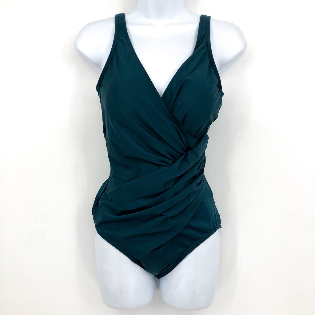 MIRACLESUIT Women's Oceanus One-Piece Swimsuit Size 12 DD-Cup Nova Green NWT