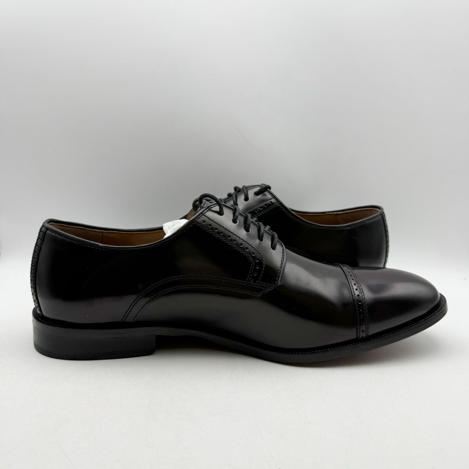 Johnston & Murphy Mens Bradford Oxford Shoes US 13 EEE Black Patent Leather NWOB