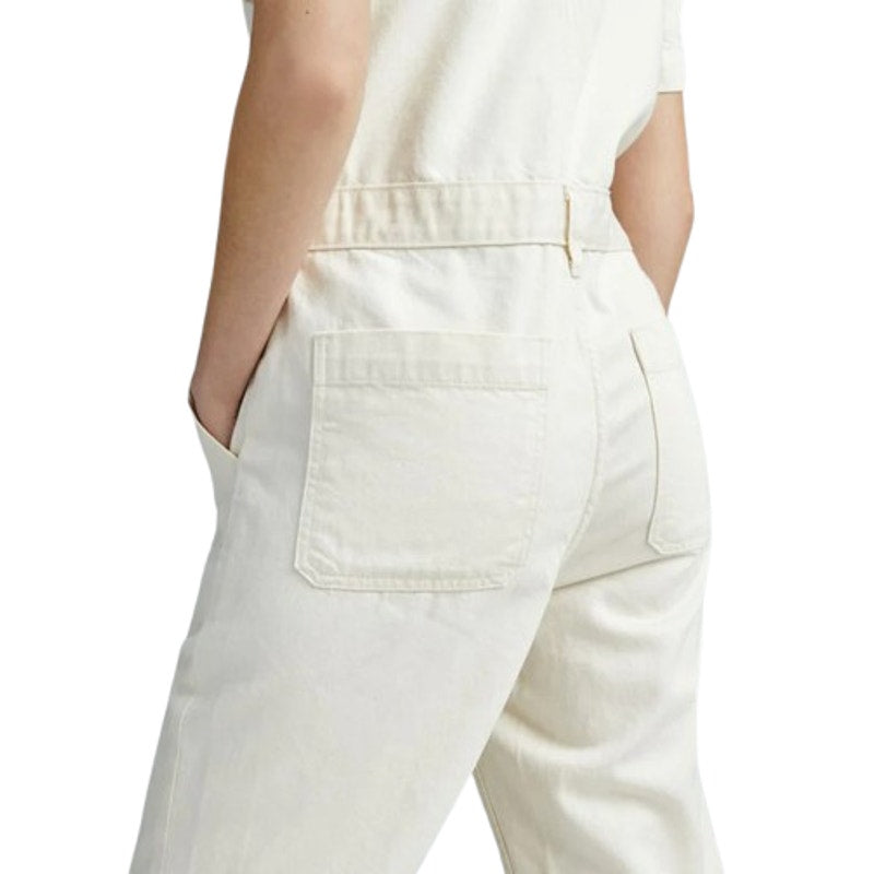 EVERLANE Women's The Supersoft Jean Coverall Size 6 Cream Jumspsuit NWT