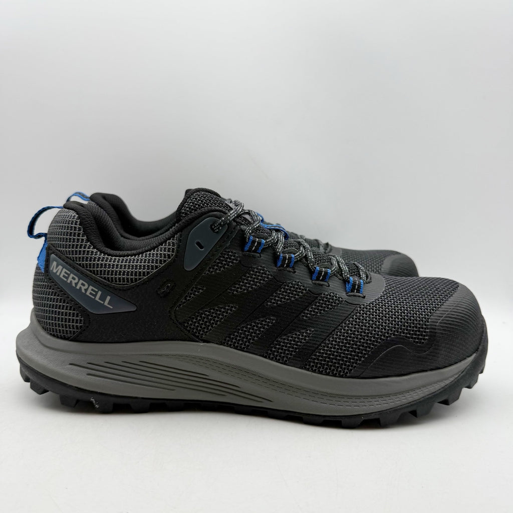 Merrell Mens Nova 3 Work Sneakers US 11.5 Black Blue SR Comp Toe Shoes NIB