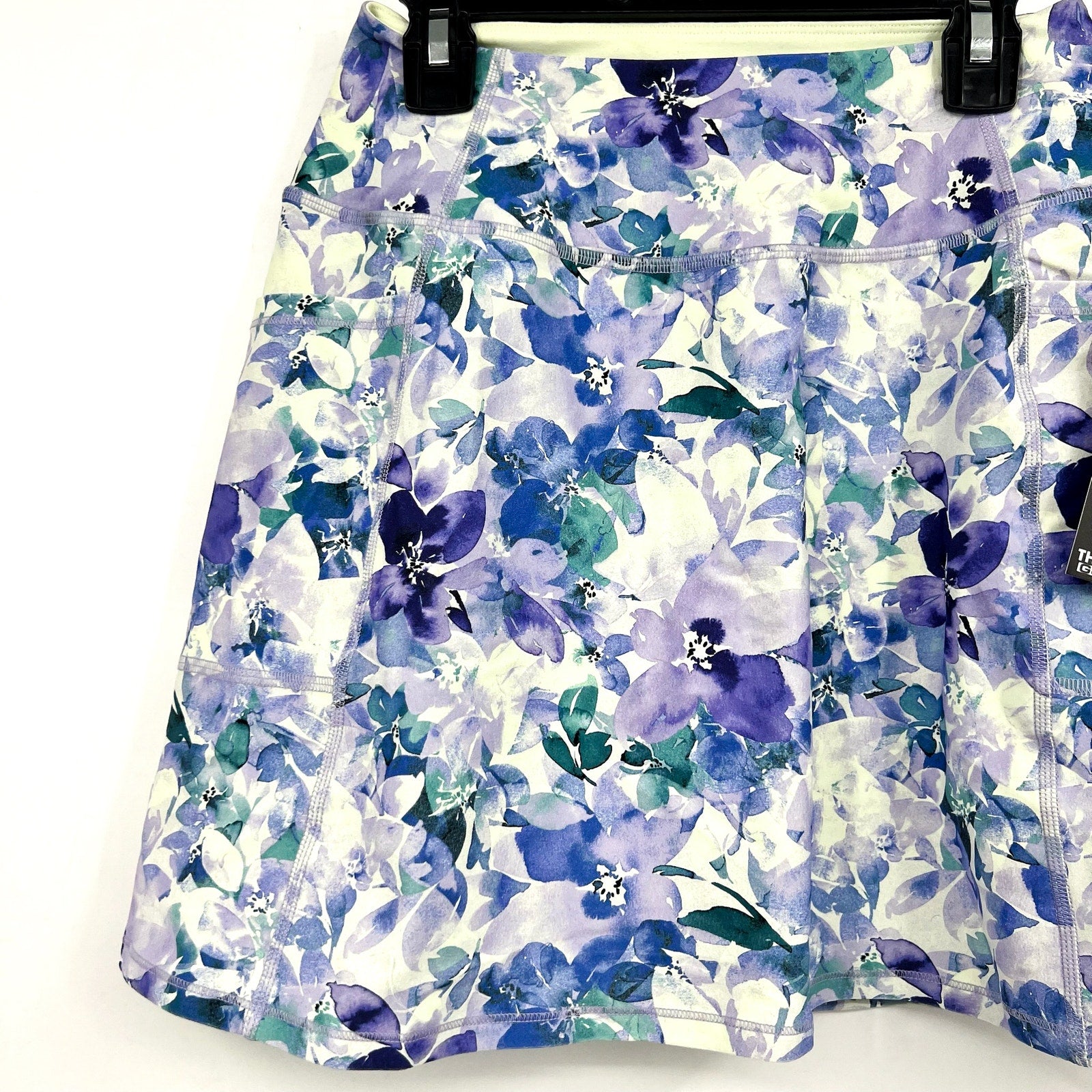 SKECHERS Go Walk High Waisted Pickleball Skort Small Blue Seascape Floral NWT