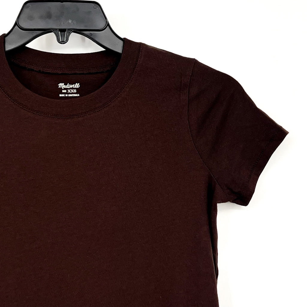 MADEWELL Women's Northside Vintage Tee XXS Brown Short Sleeve J8526 NWT