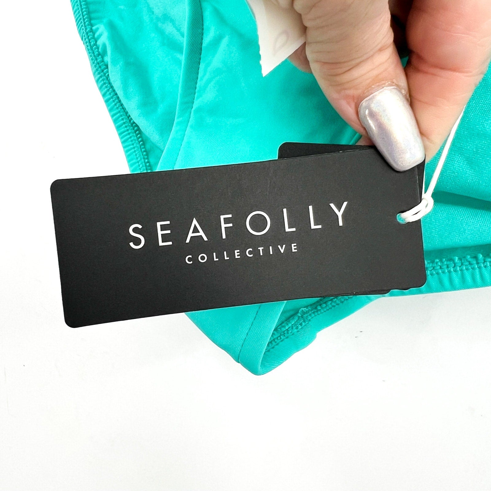 SEAFOLLY Women's Twist Band Hipster Bikini Bottom Size 8 Aquatic Blue NWT