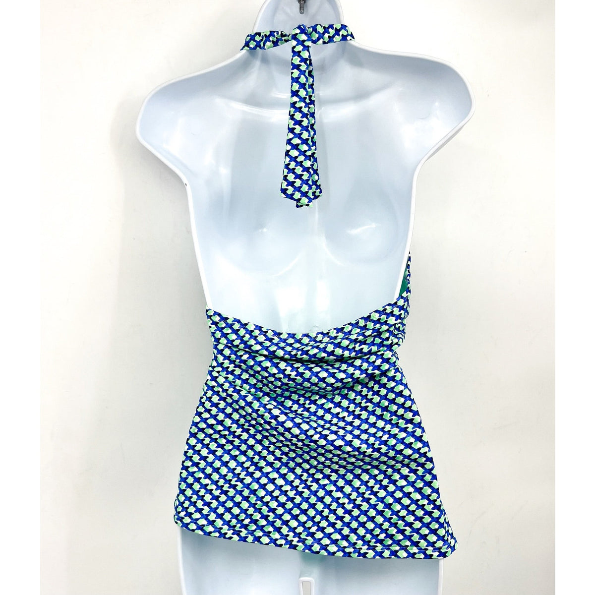 TOMMY BAHAMA Mosaic Pool Ring Tankini Top XS Beach Glass Blue Palm Modern NWT