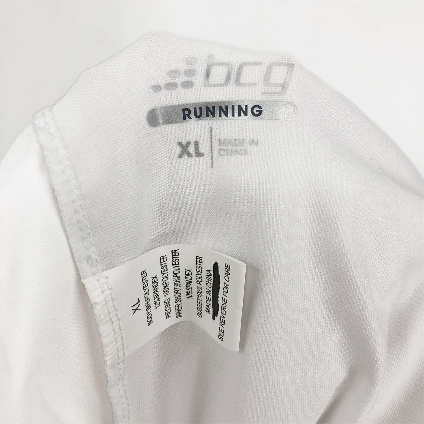 BCG Women's Running Shorts Size XL White Black Mesh NWOT