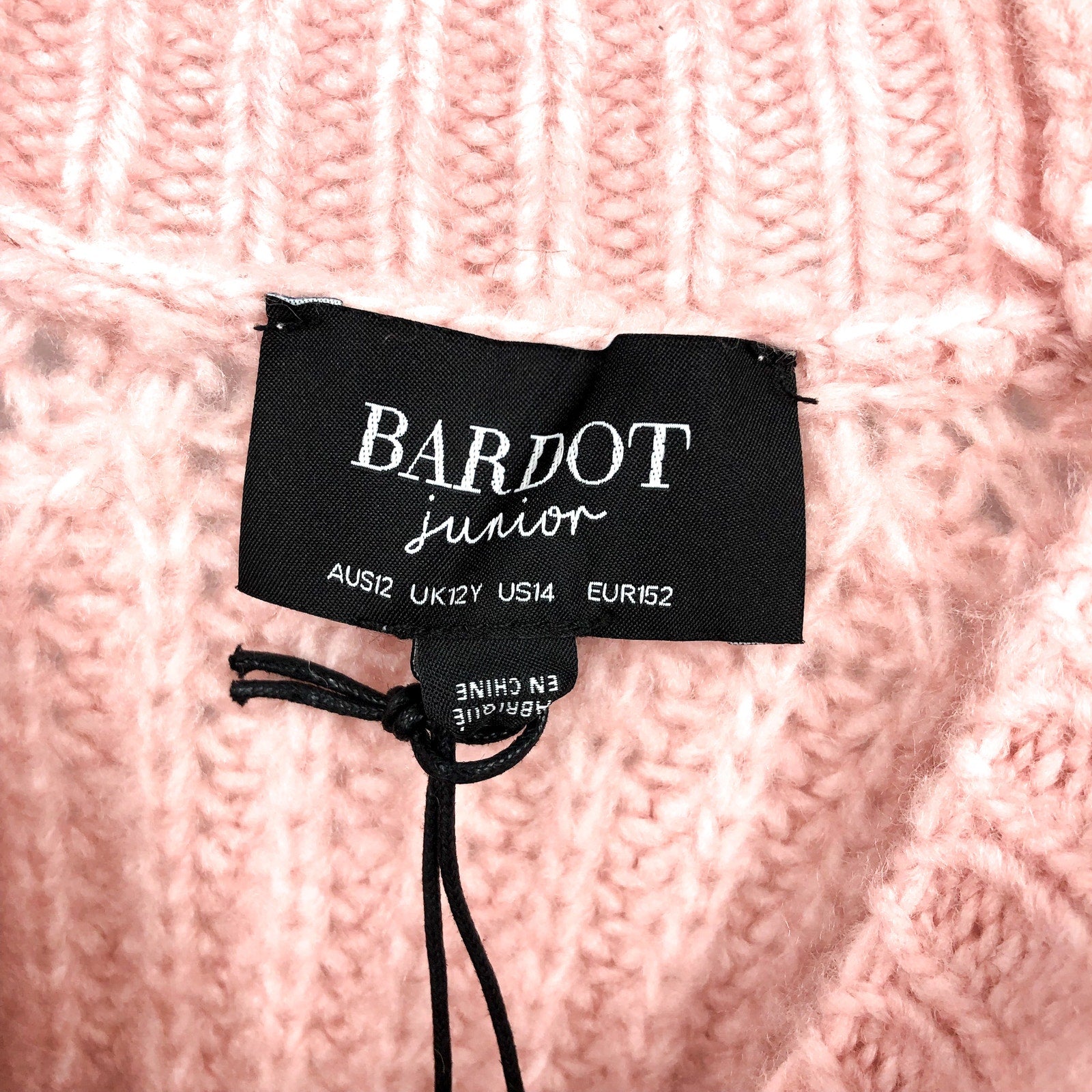 BARDOT Girl's Cozy Cable Knit Crewneck Sweater Size 14 Pink Potpourri NWT