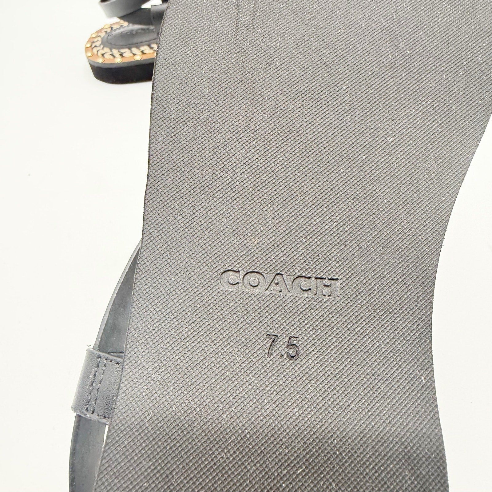 Coach Womens Gracey Sandals Size 7.5 M Black Leather NWOB