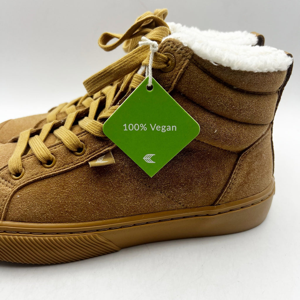 Cariuma Women's OCA Therma High Suede Boots Size 7.5 Tan Caramel Shearling NIB