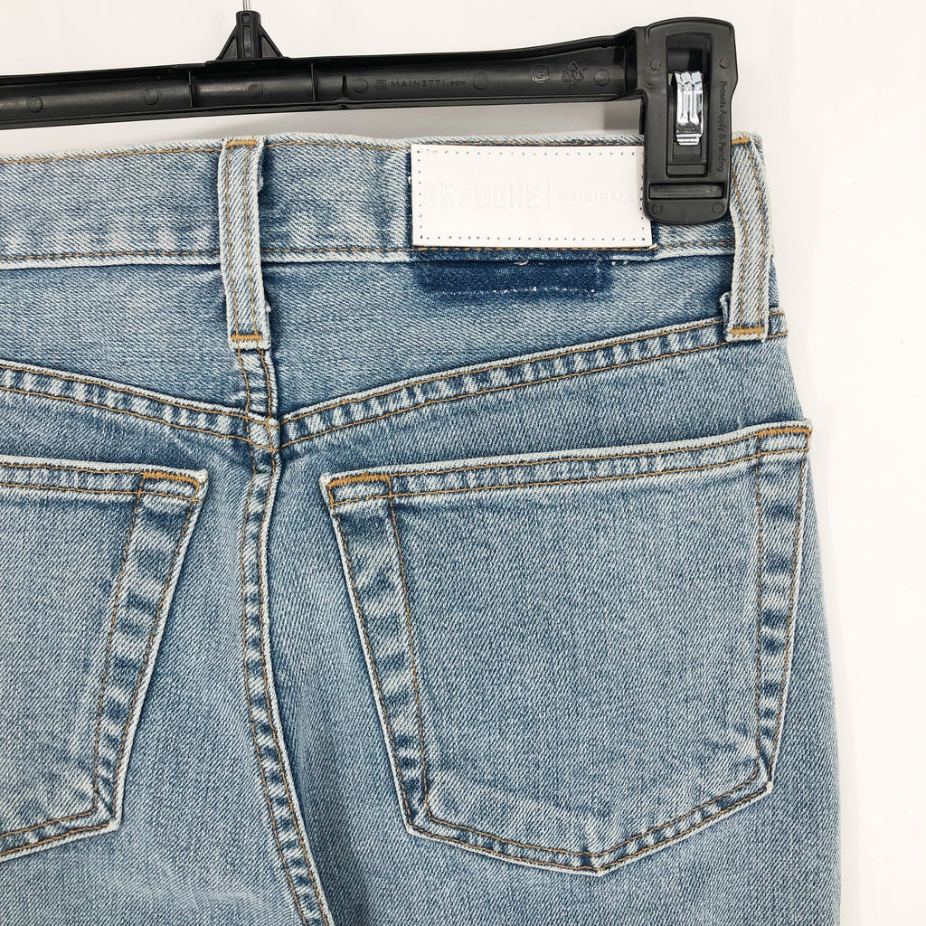 RE/DONE Originals Womens High Rise Ankle Crop Jeans SIZE 25 Super Light Blue NWT