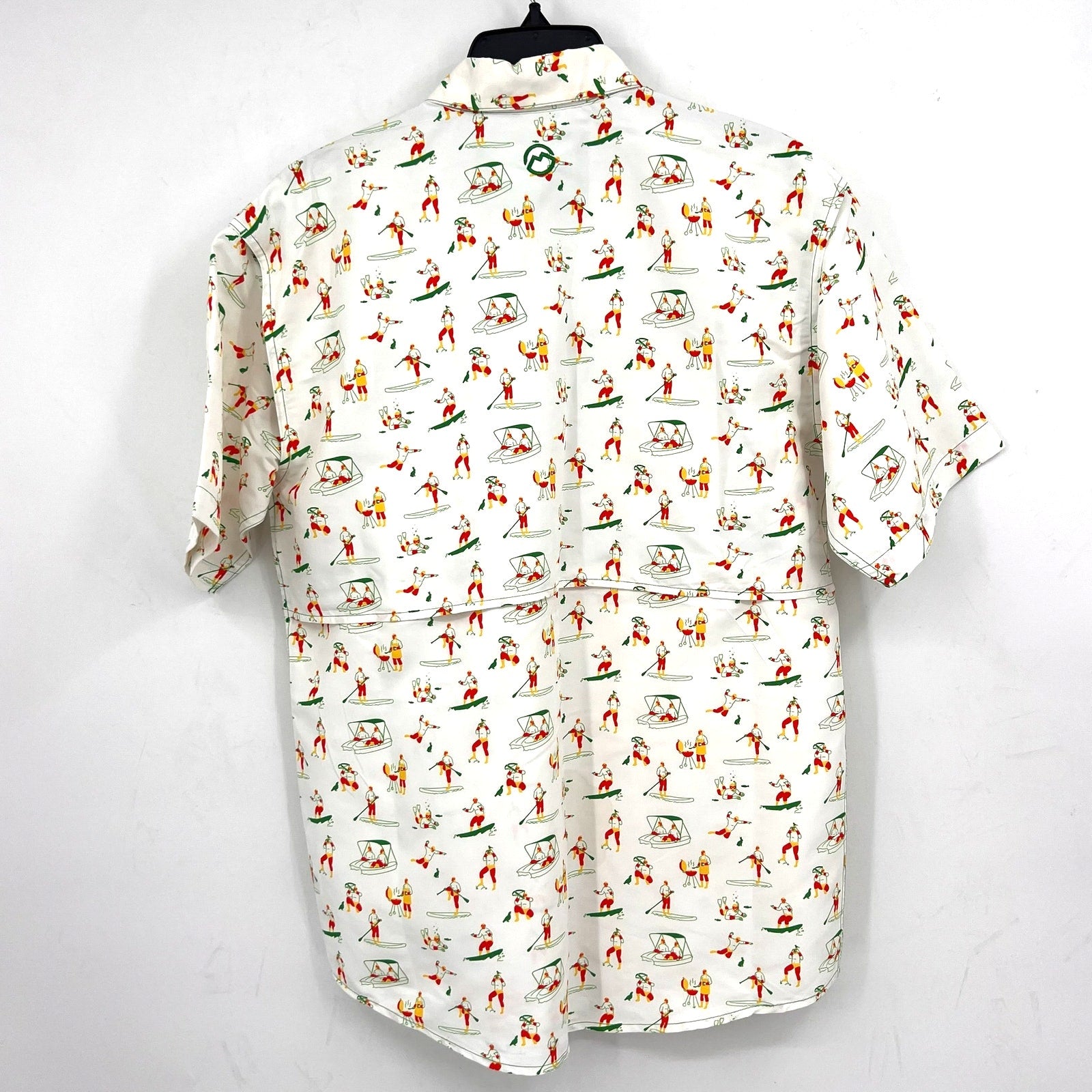 MAGELLAN OUTDOORS Laguna Madre Luchadores Fishing Shirt Large White Multi NWOT