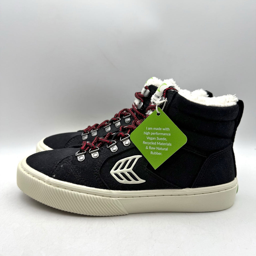 Cariuma Womens Caturi Logo Boot US 7.5 Black Ivory Suede Water Repellent NIB