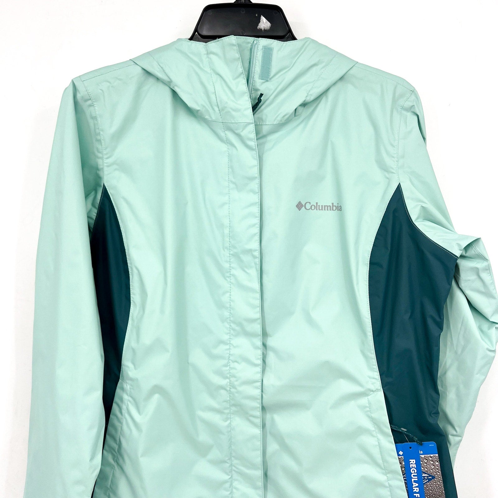 COLUMBIA Women's Arcadia II Rain Parka Jacket Medium Green Spry River NWT