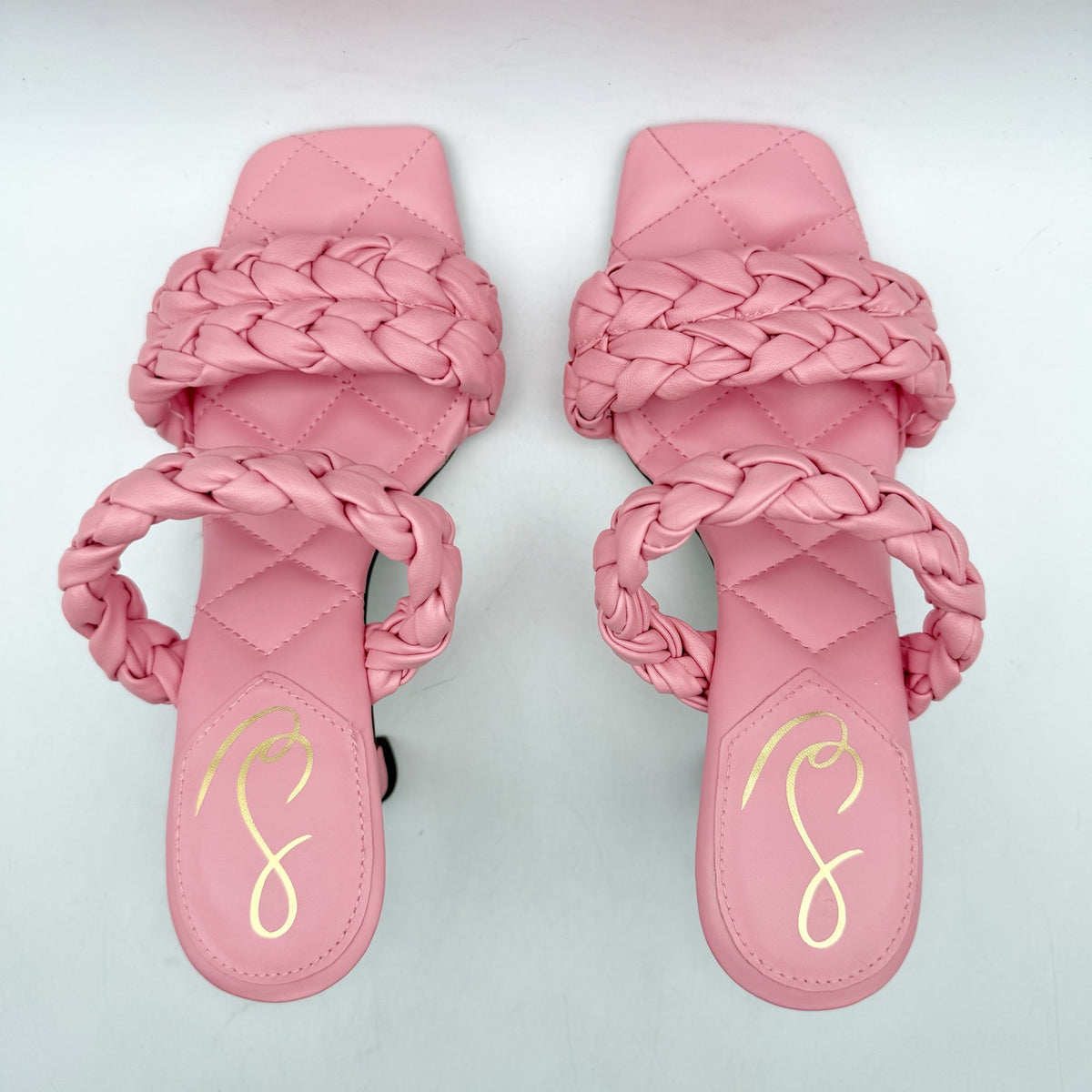Sam Edelman Womens Meghan Heeled Sandals Size 8 M EU 38 Pink Slip On NIB