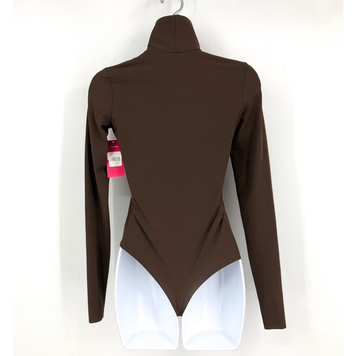 COMMANDO Women's Turtleneck Bodysuit Small Brown Long Sleeve Thumbholes NWT