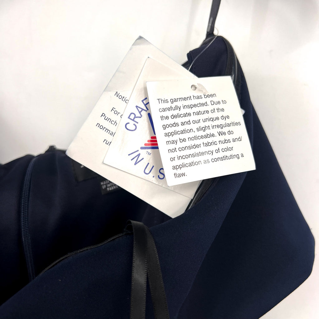 XSCAPE Patti Off the Shoulder Scuba Crepe Dress SIZE 14 Blue Midnight Gown NWT