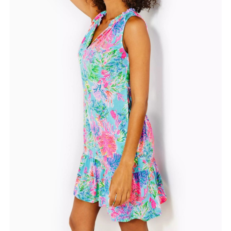 LILLY PULITZER Womens Malone Dress XL Cay to My Heart Blue Celestial Blue NWT