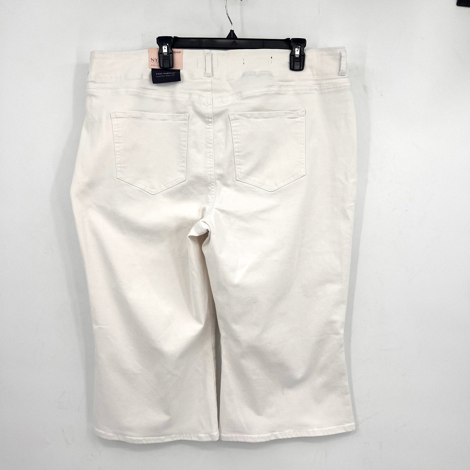 NYDJ Womens Cool Embrace Wide Leg Crop Jeans 18W PETITE Optic White NWT