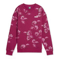 PUMA Women's Essentials Floral Vibes Sweatshirt Small Pink Magenta Crewneck NWT