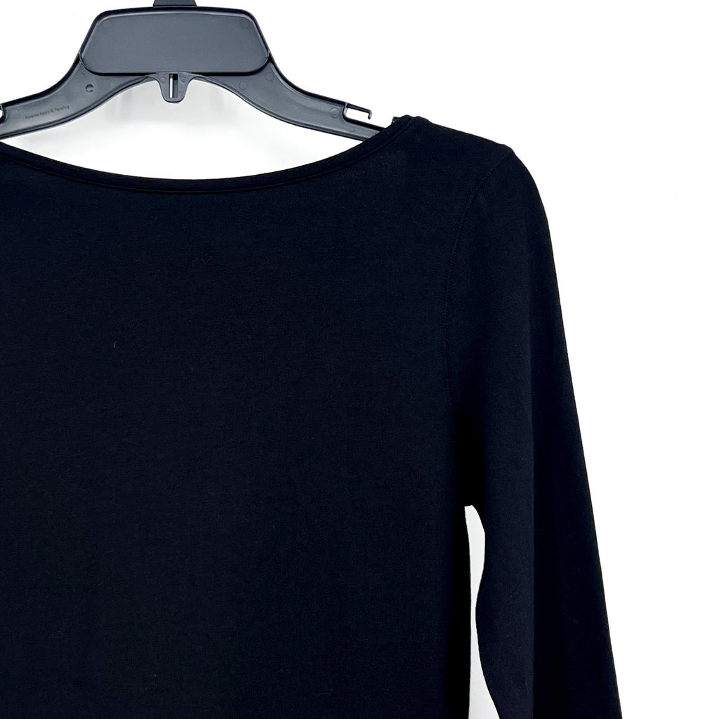EVERLANE Women's The Supima® Form Scoop-Back Tee Small Black Long Sleeve NWT