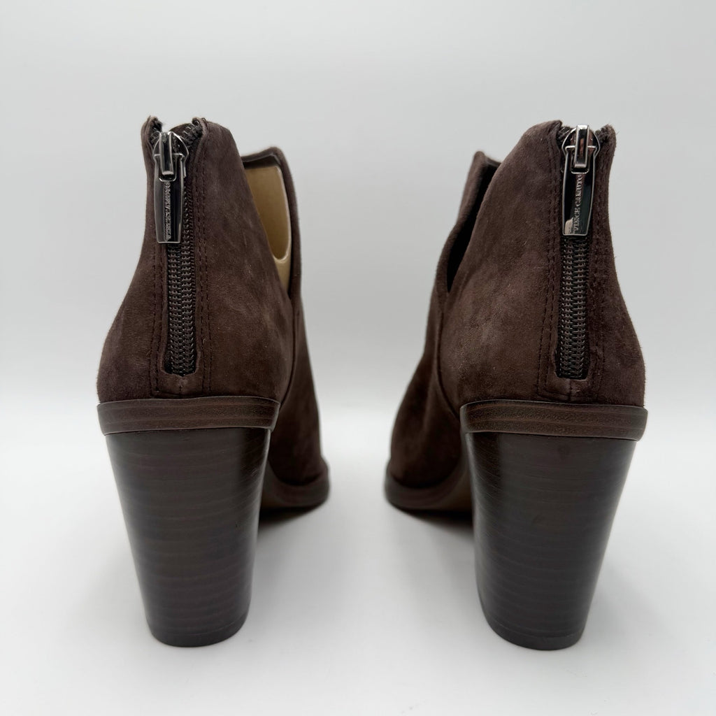 Vince Camuto Womens Gigietta Ankle Bootie Size 8 Brown Suede Heel NWOB