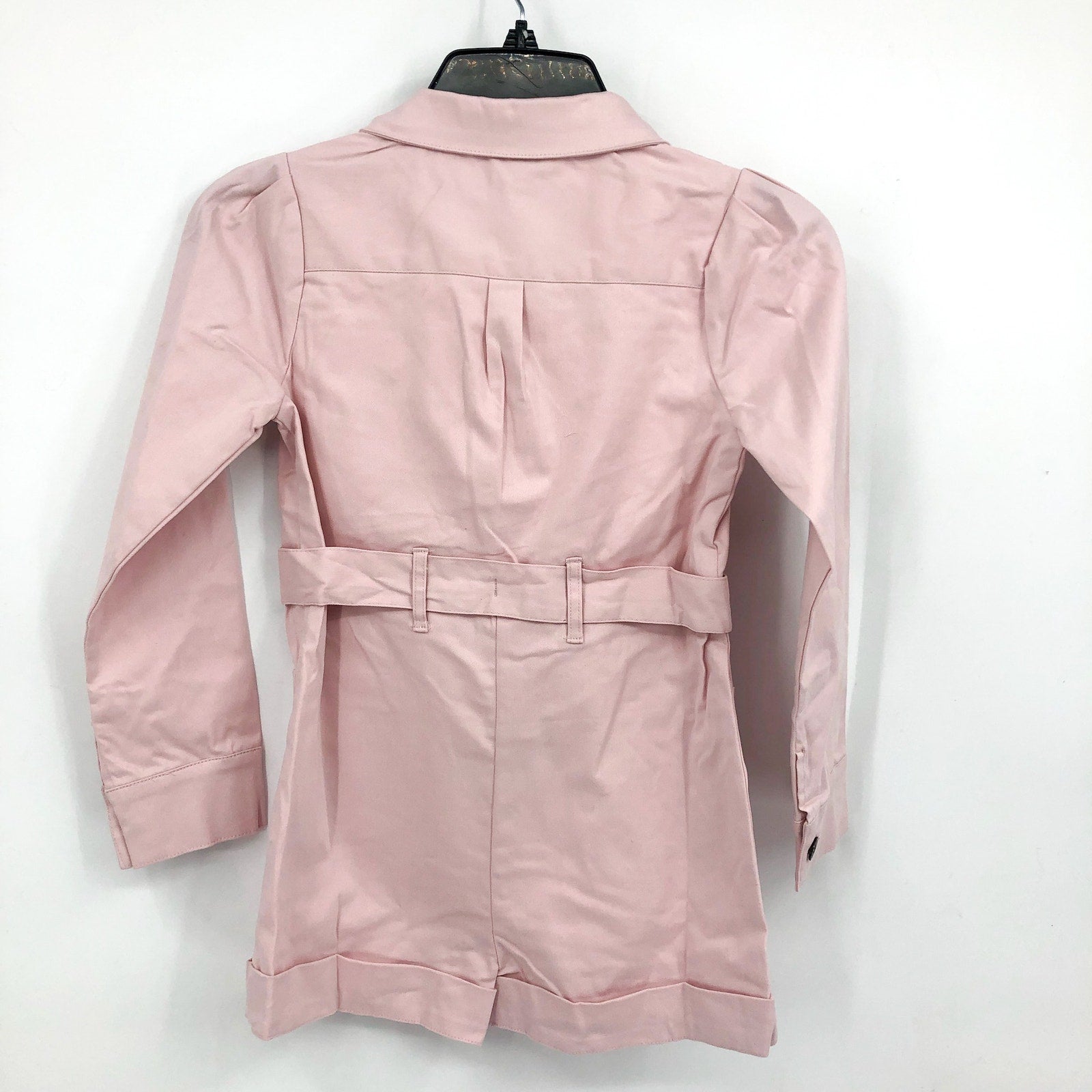 BARDOT JUNIOR Girls Rae Utility Romper Size 14 Blush Pink Short Sleeve Belt NWT