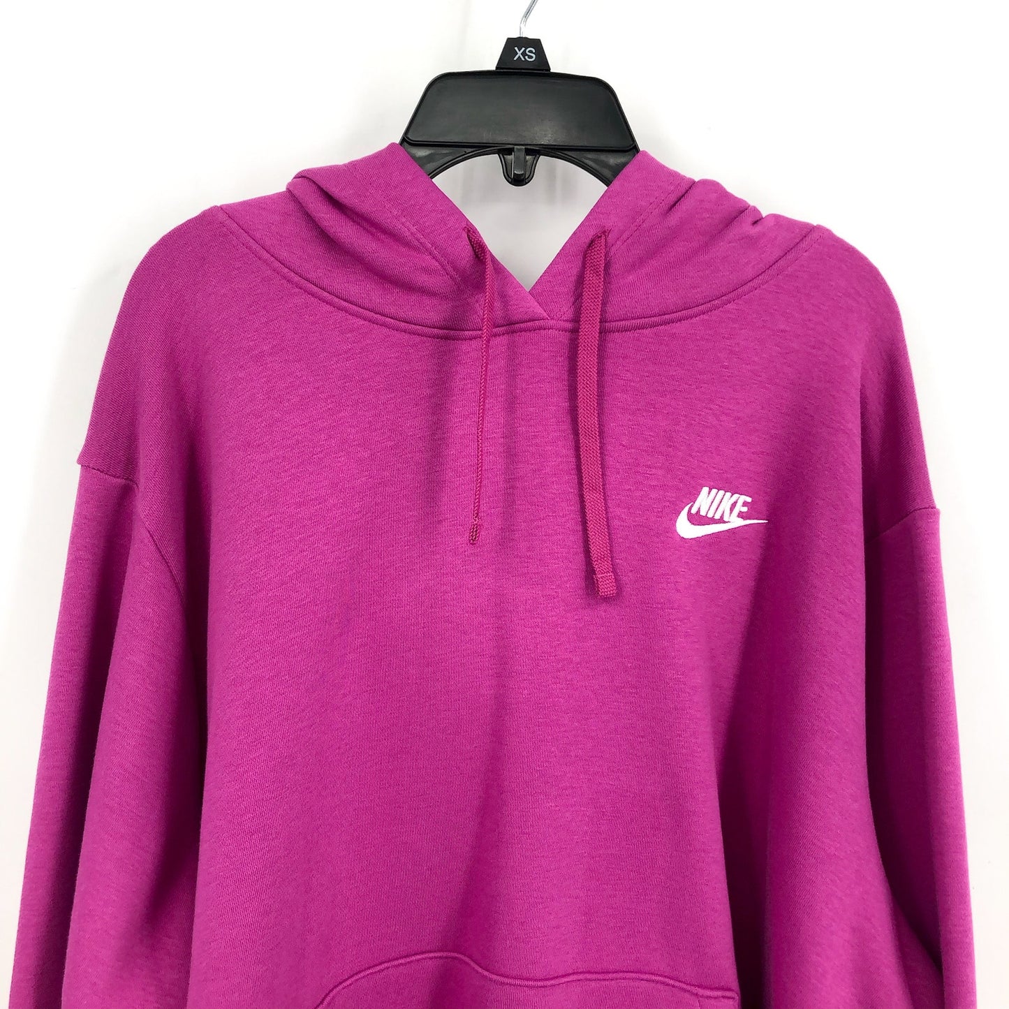 NIKE Womens Club Hoodie 2X Pink Fuschia Fleece Pullover Sweatshirt NWT