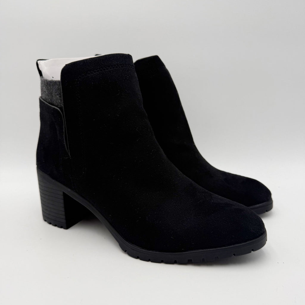 LifeStride Womens Maggie Ankle Booties Size 7 Wide EU 37 Black NWOB