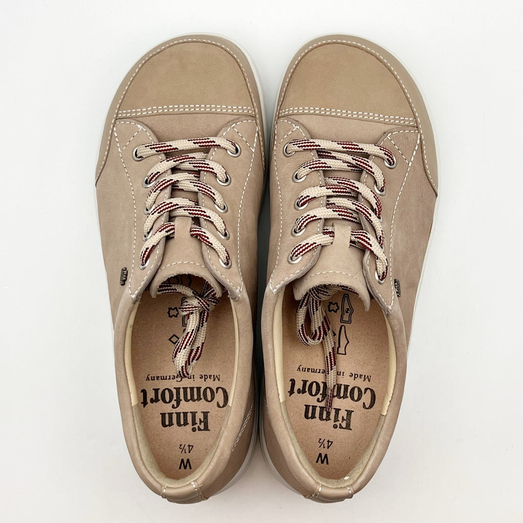 Finn Comfort Womens Ikebukuro Darkbrown Grass Sneakers US Size 7 Tan Leather NIB