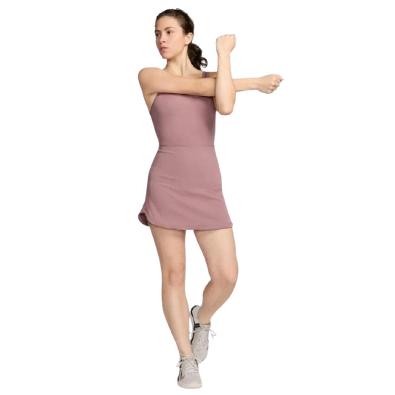 NIKE Women's One Dri-fit Scoop Neck Tank Dress XS Pink Smokey Mauve Skort NWT