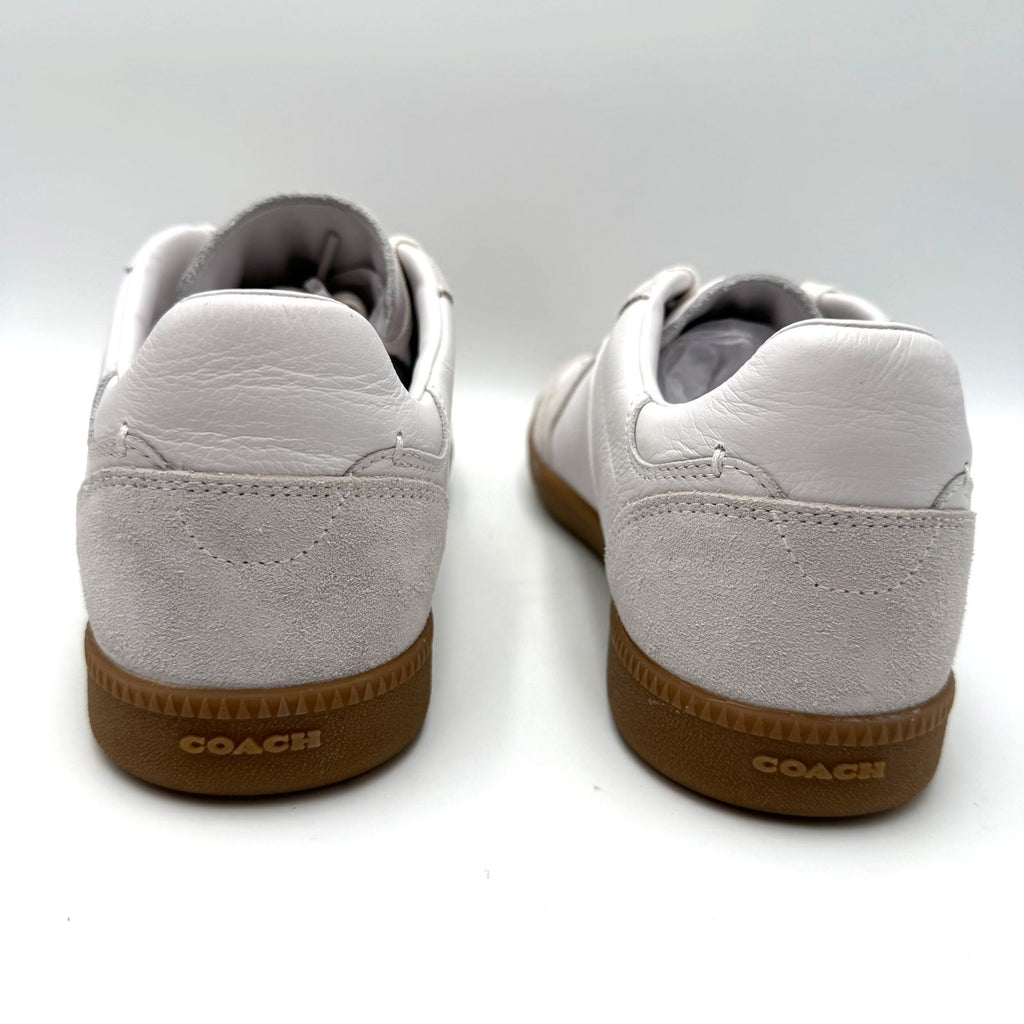 Coach Mens Ellis Low Top Casual Sneakers Size 9.5 Optic White Leather Suede NWOB
