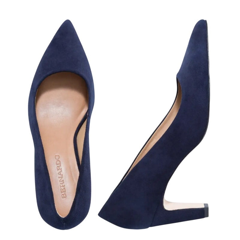 Bernardo Womens Giselle Pumps Size 9.5 M Dark Navy Blue Suede Heels NWOB