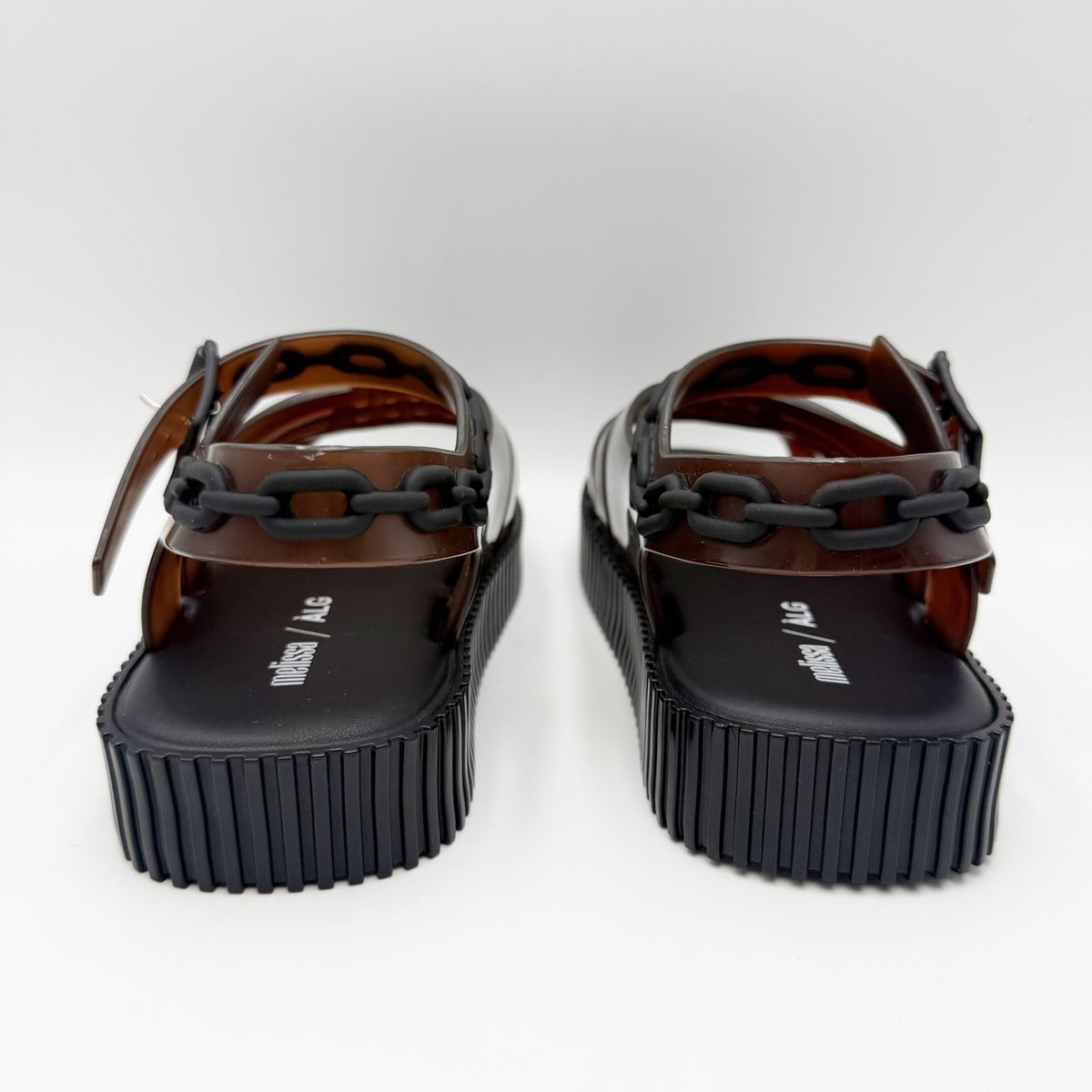 Melissa Womens Francxs + A LA Garconne Sandals Size 6 EU 37 Brown Black NIB