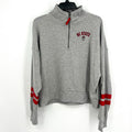 COLOSSEUM Womens NC State Quarter-Zip Fleece Sweatshirt Large Heather Grey NWT