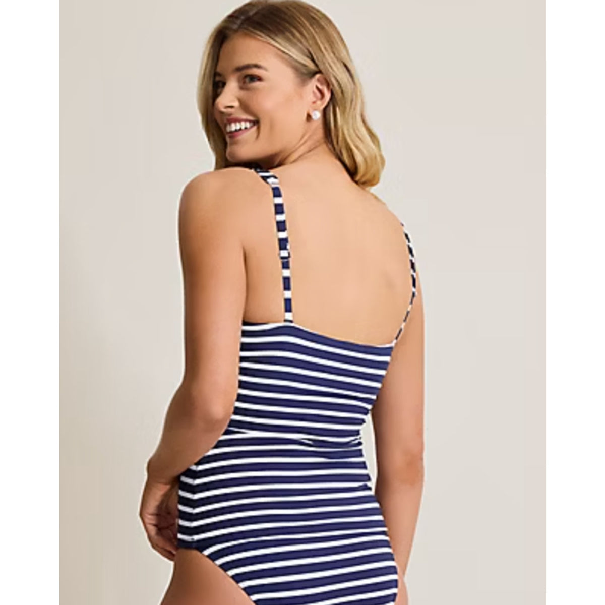 TOMMY BAHAMA Coastline Stripe Underwire Tankini Top Large Blue White NWT