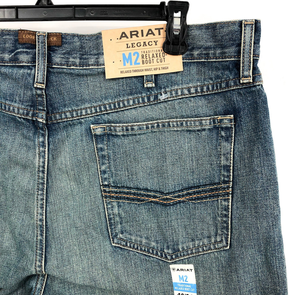 ARIAT Mens M2 Relaxed Legacy Boot Cut Jeans 40x34 Blue Wash Granite NWT