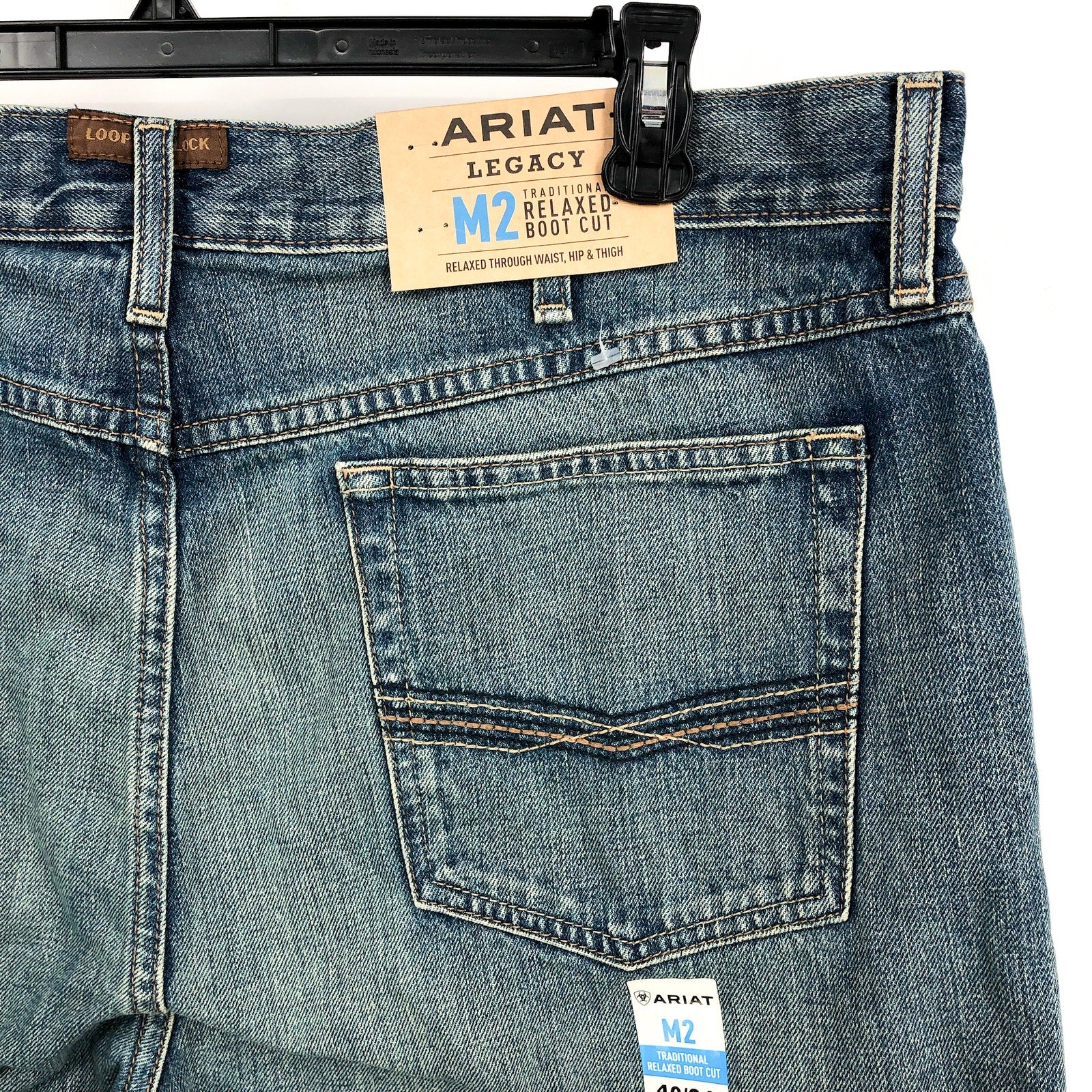 ARIAT Mens M2 Relaxed Legacy Boot Cut Jeans 40x34 Blue Wash Granite NWT