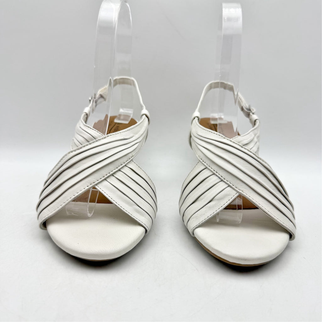 Coldwater Creek Womens Clarissa Slingback Sandals Size 6 White Leather NIB