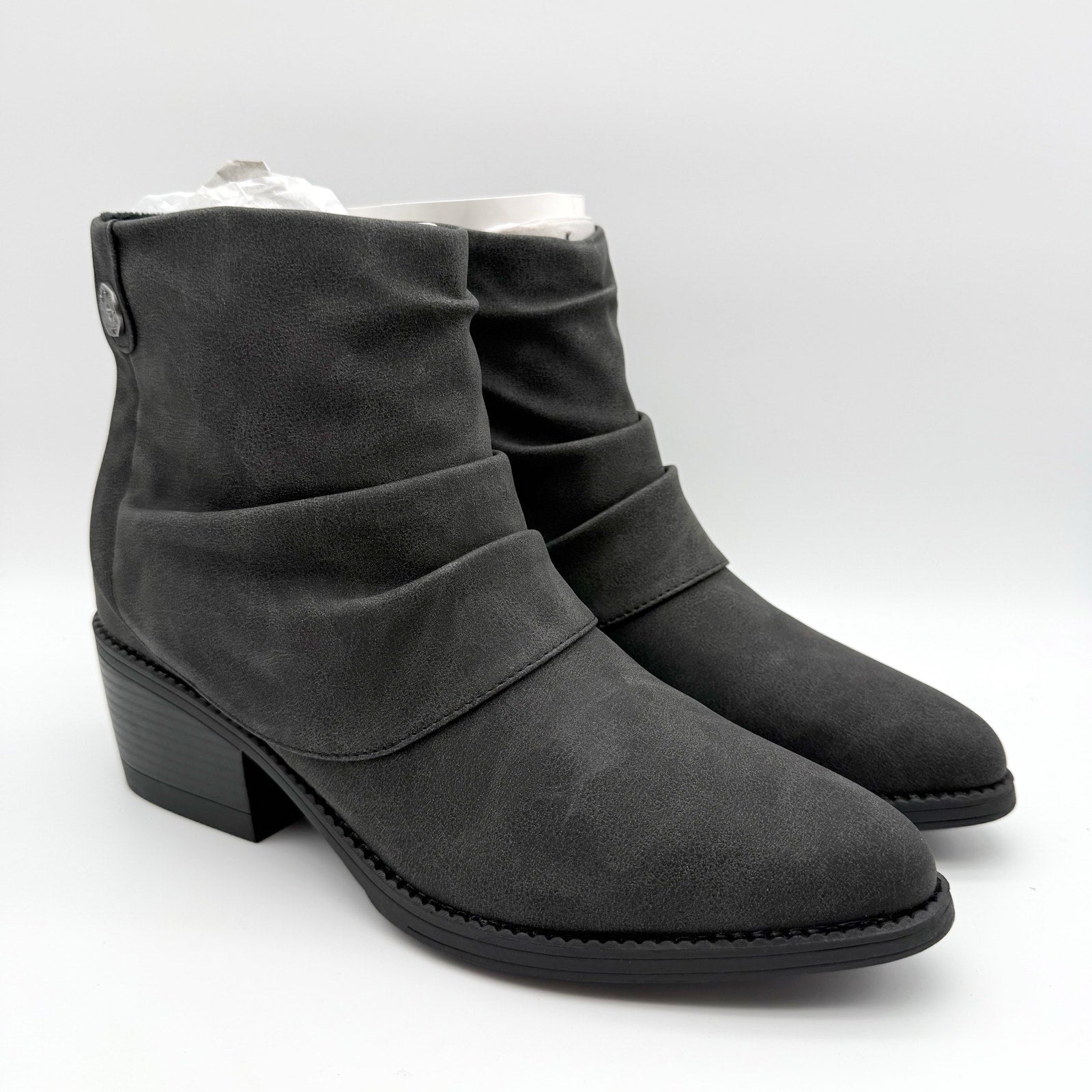 Blowfish Malibu Womens Riley Ankle Bootie US 10 M EU 40.5 Black Vegan Suede NIB