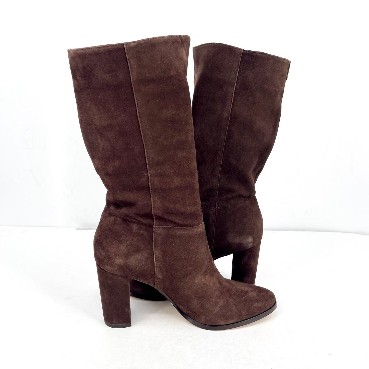 Lauren Ralph Lauren Artizan II Mid Calf Boots US 9.5 B EU 41 Brown Suede NWOB