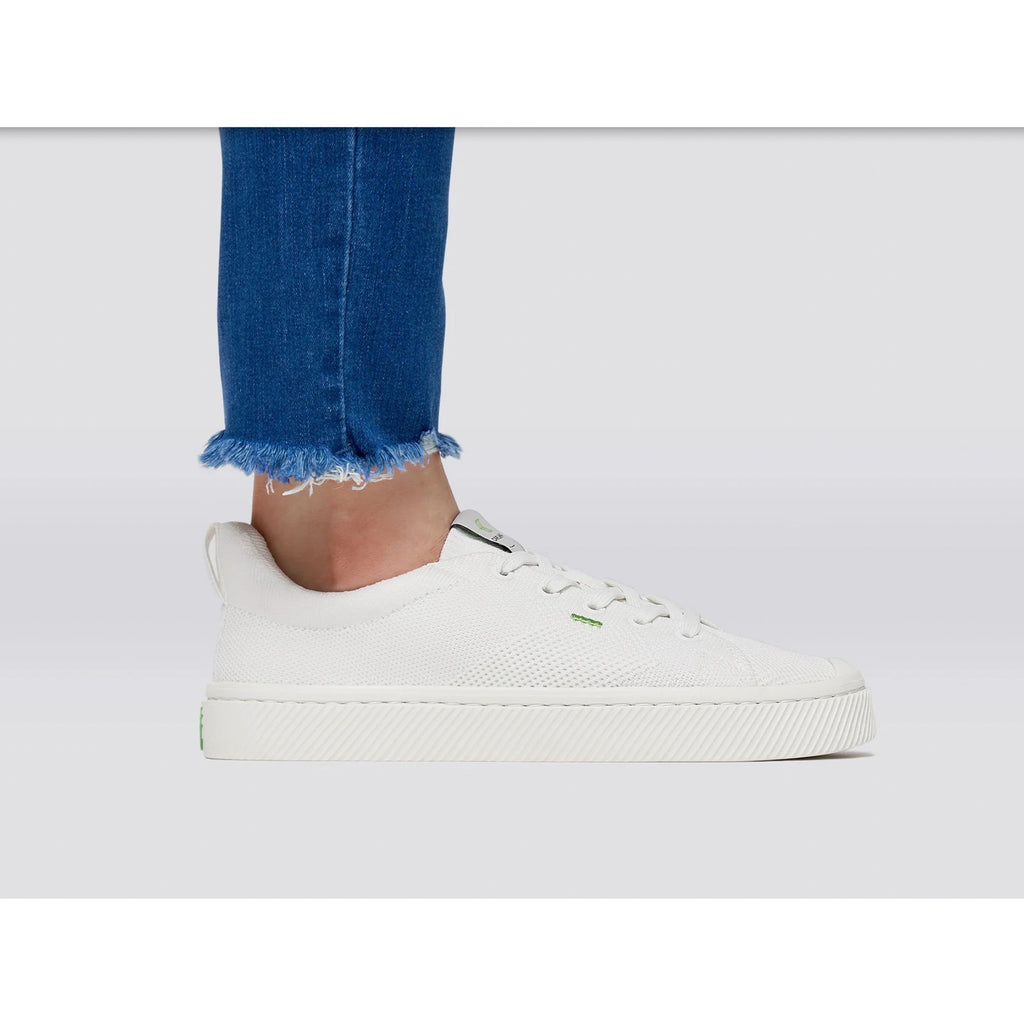 Cariuma Womens IBI Low Sneakers Size 7 Off White Bamboo Knit Casual NIB