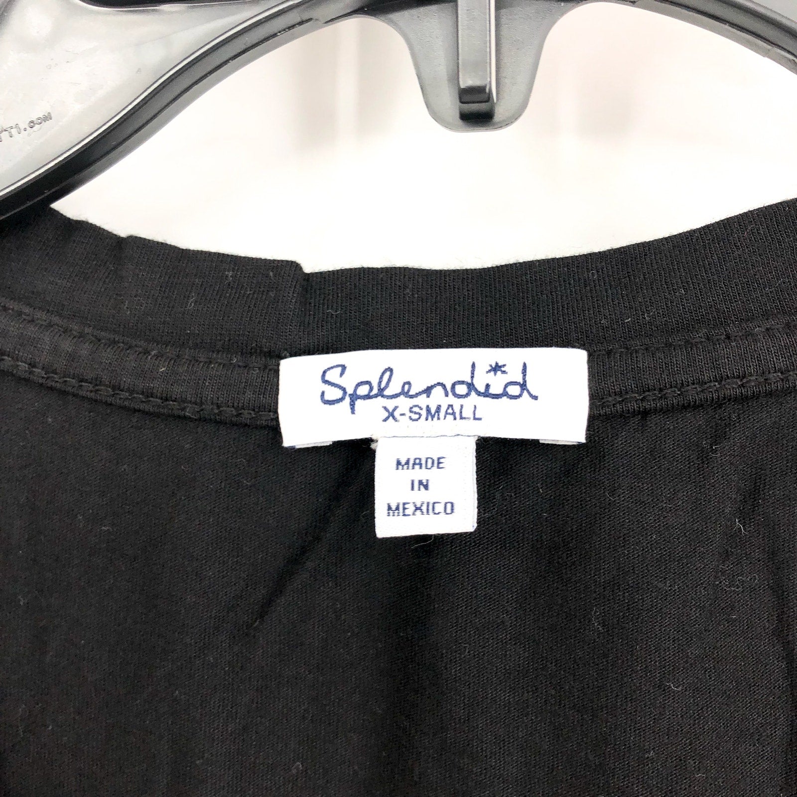 SPLENDID Women's Kate V-Neck Tee XS Black Short Sleeve Soft Knit NWOT